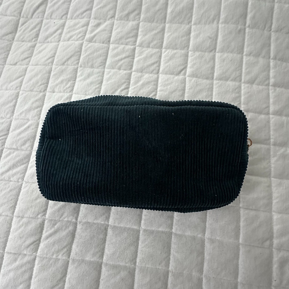 IRENE FORTE Cosmetics Bag Green Corduroy Embroidered Logo Natura E Scienza - Picture 4 of 10